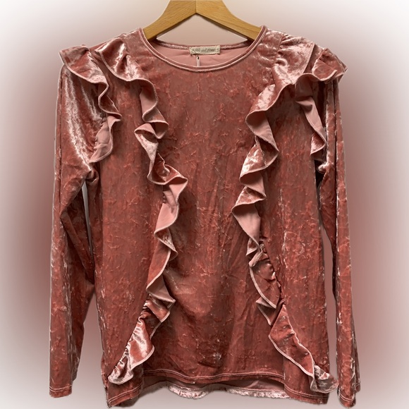 PEBBLE AND STONE Crushed Velvet Ruffle - Picture 2 of 8